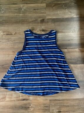 100% cotton Striped Blue Swing Tank Top -